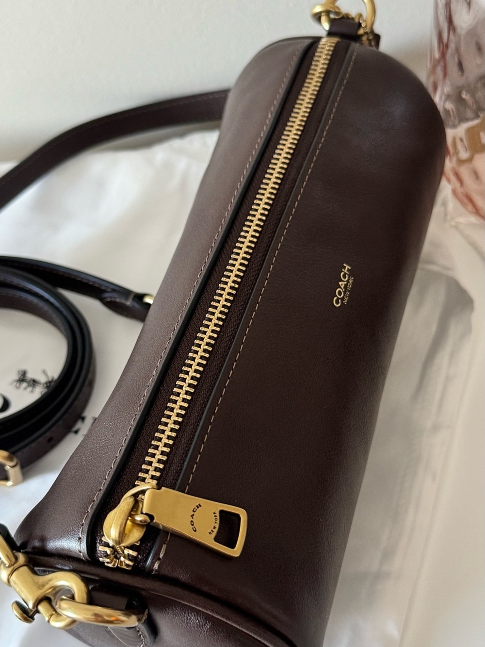 Coach Mini Barrel Bag - Brass/Maple - Picture 5 of 7